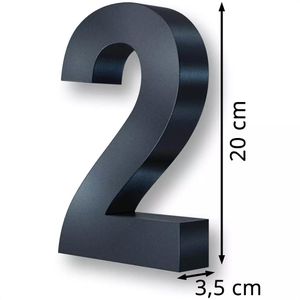 Produktbild für Hausnummer Metzler 3D, anthrazit aus Edelstahl