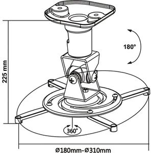 Produktbild für Beamer-Deckenhalterung myWall H16-1L, grau