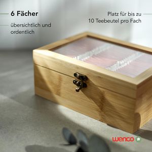 Produktbild für Teebox wenco 555128, für Teebeutel, natur, aus Bambus