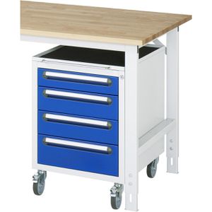 Produktbild für Rollcontainer Rau EUS34AME12, aus Metall, lichtgrau / blau