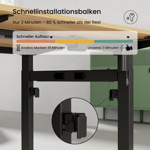 Produktbild für Schreibtisch FlexiSpot EH1B, Doppelarbeitsplatz, ahorn/schwarz