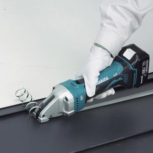 Produktbild für Blechschere Makita DJS161RTJ, gerade &amp; Kurvenschnitte, Akku