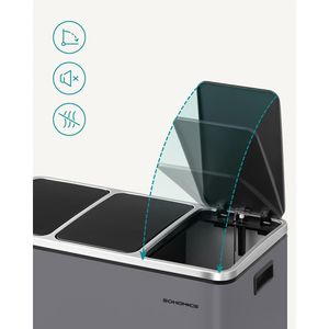 Produktbild für Mülleimer Songmics LTB054G01, mattgrau