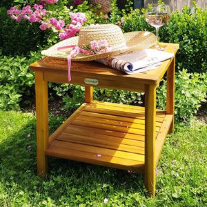 Produktbild für Beistelltisch CASARIA 101732, akazie, aus Massivholz