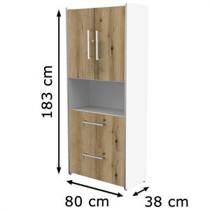 Produktbild für Kombischrank Kerkmann Move 3, asteiche / weiß