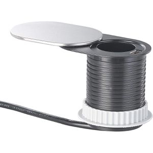 Produktbild für Einbausteckdose Böttcher-AG silber, mit 1,9 m Kabel