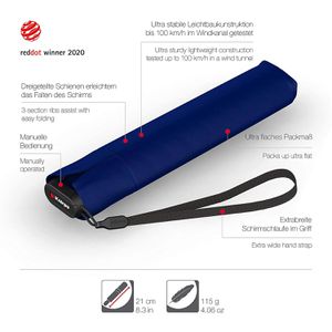 Produktbild für Regenschirm Knirps US.050 Ultra Light Slim Manual, sturmfest