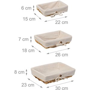 Produktbild für Brotkorb Relaxdays 10046052, geflochten, aus Stroh / Stoff
