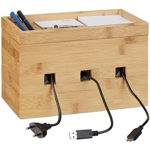Produktbild für Kabelbox Relaxdays 10022184, aus Bambus / Holz