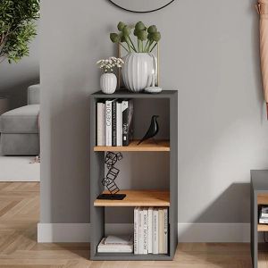 Produktbild für Bücherregal Vicco Orlando, anthrazit / eiche