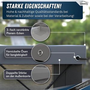 Produktbild für Anhänger-Plane Tarpofix FP9-GR, wasserdichte Flachplane