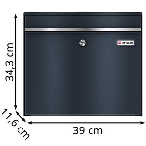 Produktbild für Briefkasten Metzler BK212, anthrazit, aus Stahl