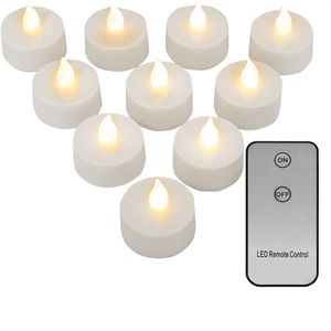 Monzana LED-Teelichter weiß, flackernd, mit Fernbedienung, 10 Stück