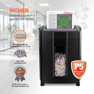 Produktbild für Aktenvernichter Peach 511187 PS600-70, schwarz, mit Rollen