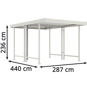 Produktbild für Fahrradunterstand WSM Leipzig L42, grauweiß, aus Metall