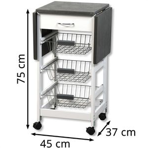 Produktbild für Küchenwagen Kesper 25816, weiß / grau