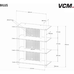 Produktbild für TV-Rack VCM Bilus, silber