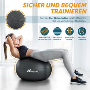 Produktbild für Gymnastikball Tresko Anti-Burst, mit Luftpumpe