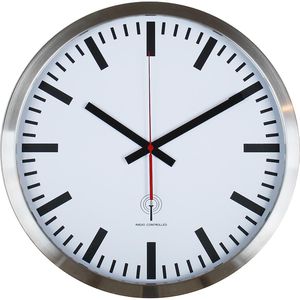 Produktbild für Wanduhr Eurotime 56862, Aluminium, analog, Funkuhr