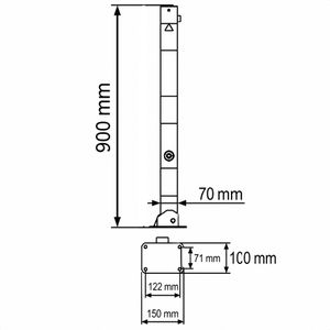 Produktbild für Absperrpfosten Schake 470FUB+1, 1 Öse, rot/weiß, aus Metall