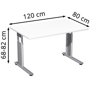 Produktbild für Schreibtisch Geramöbel Flex S-617102-WS, weiß / silber