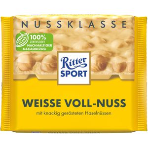 Ritter-Sport Tafelschokolade Weisse Voll-Nuss, 100g