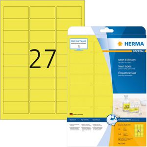 Universaletiketten Herma 5140 Special, neon-gelb