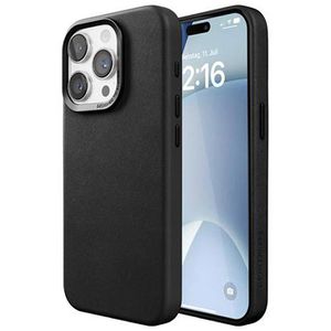 Handyhülle Woodcessories Bio Leather Case, MagSafe, schwarz