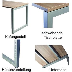 Produktbild für Schreibtisch Hammerbacher R-Serie, asteiche / silber