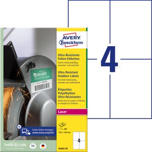 Folienetiketten Zweckform B3483-50 ultra-resistent