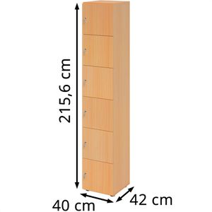 Produktbild für Schließfachschrank Hammerbacher 264l6, buche