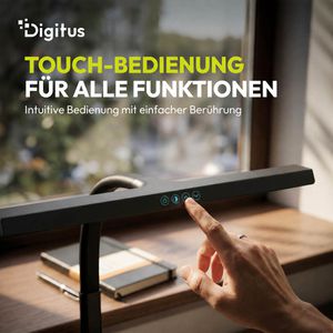 Produktbild für Schreibtischlampe Digitus DA-90492, schwarz, LED, dimmbar