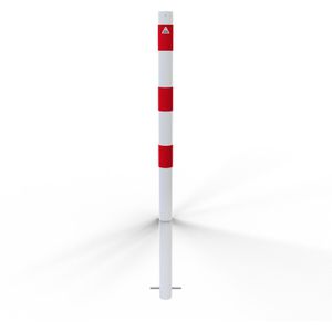 Absperrpfosten Schake 460B, rot/weiß, aus Metall