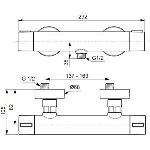 Produktbild für Duscharmatur Ideal-Standard ALU+, BD582XG, schwarz