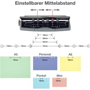 Produktbild für Mehrfachlocher RAPESCO 1725, verstellbar