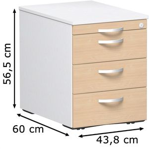 Produktbild für Rollcontainer Geramöbel Flex, aus Holz, buche / weiß