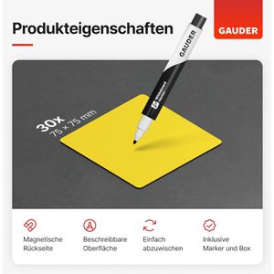 Produktbild für Magnetschilder Gauder ME-75x75, gelb