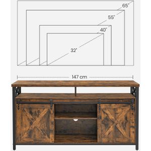 Produktbild für Lowboard Vasagle LTV071B01V1, aus Holz, braun
