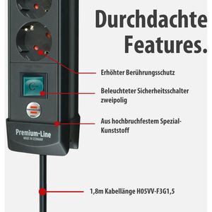 Produktbild für Steckdosenleiste Brennenstuhl Premium-Line, 1,8m