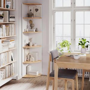Produktbild für Bücherregal Vicco Ecki, weiß / eiche