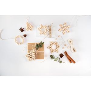 Produktbild für Bastelset Folia Holzperlen Sterne-Set Nature