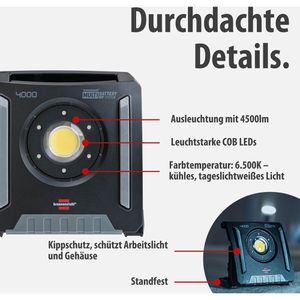 Produktbild für Baustrahler Brennenstuhl MULTI 4000 MA, LED, für 18 V Akkus