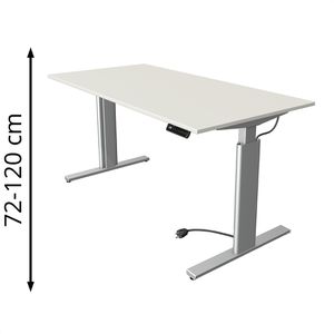 Schreibtisch Kerkmann Move 3 Tube, weiß / silber