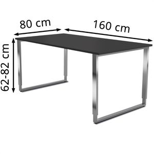 Produktbild für Schreibtisch Kerkmann Aveto, anthrazit / silber