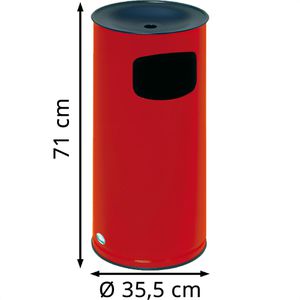Produktbild für Aschenbecher VAR H71K, 3571, rot, für Outdoor