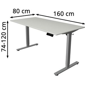 Produktbild für Schreibtisch Kerkmann Move small office, lichtgrau / silber