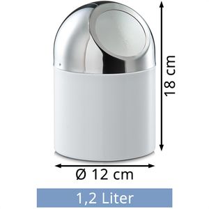 Produktbild für Mülleimer Zeller 27203, weiß/silber