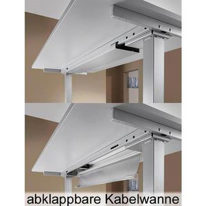 Produktbild für Schreibtisch Hammerbacher XDSM 19, weiß / silber