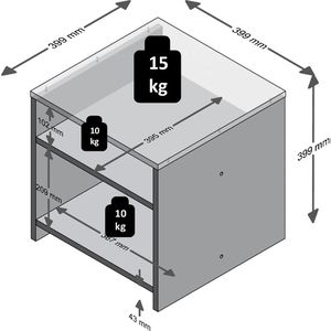 Produktbild für Beistelltisch FMD-Möbel Lund, beton, aus Holz