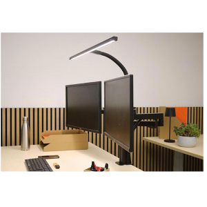 Produktbild für Schreibtischlampe Unilux Axio&amp;Strata, mit 2x Monitorhalterung